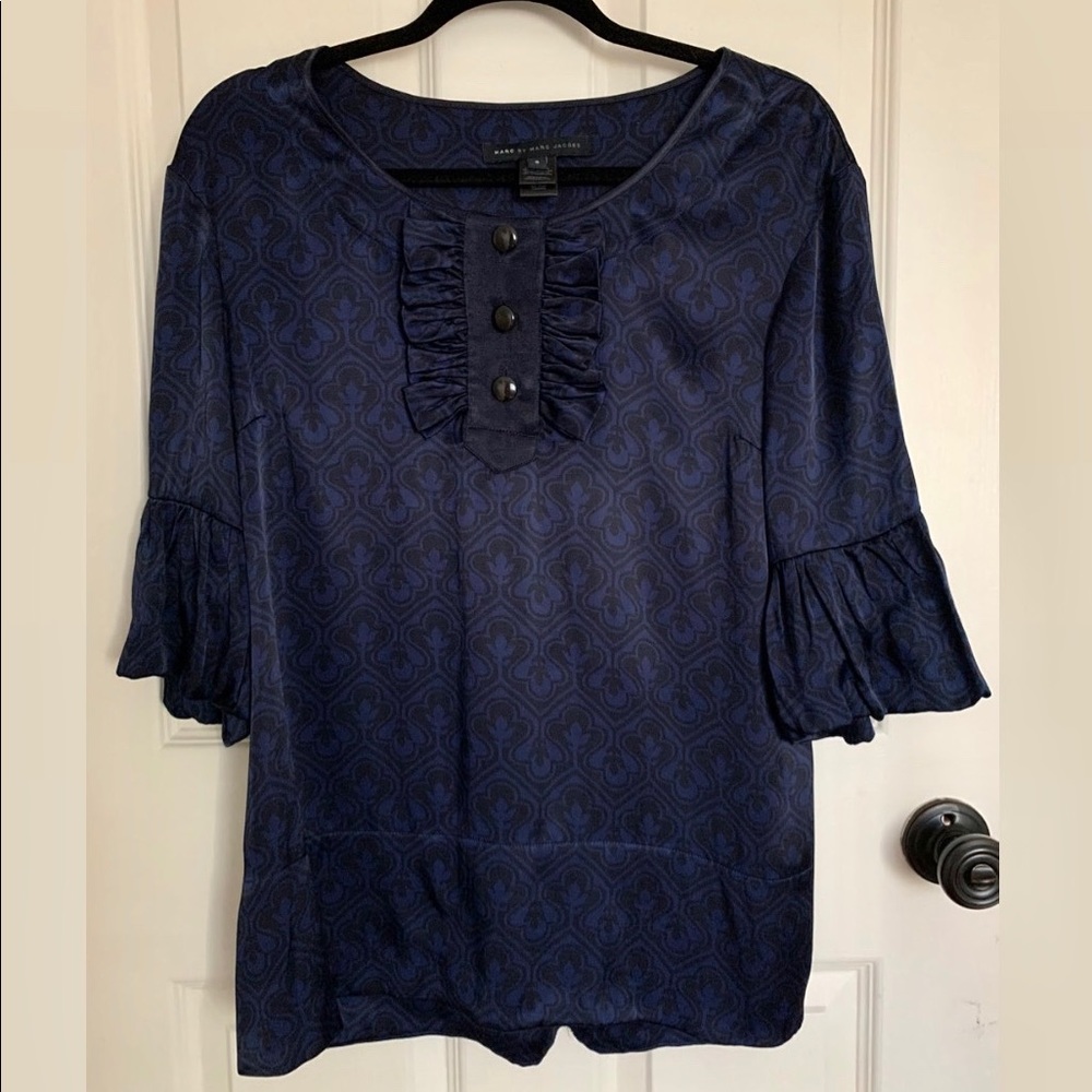 Marc Jacobs Printed Blouse/Tunic with Bell Sleeves